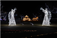 Christmas Light Displays of Two Angels with Trumpets and a Horse-Drawn Carriage